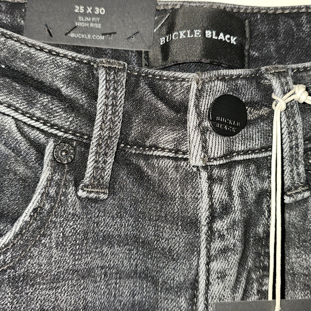Buckle Black High Rise Women Jeans